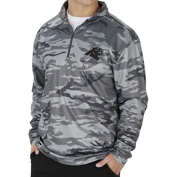Zubaz Other - NWT Zubaz Carolina Panthers NFL Men's Grey Tonal Camo 1/4 Zip Pullover Sz‎ Large